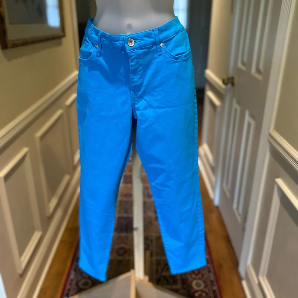 Nine West Jeans -Lady neon blue skinny crop jeans, Size: 12/31